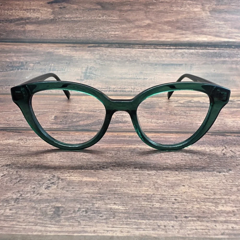 Warby Parker Marris W 425 Green Cat Eye Eyeglasses Frames 51-19-142